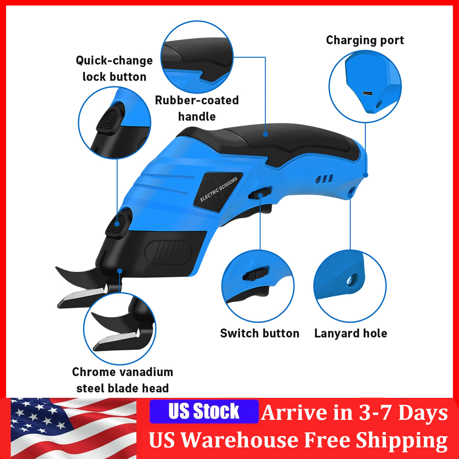 Mechanical Workshop Tools And Equipment - Electric Scissors Handheld Cloth Fabric Leather