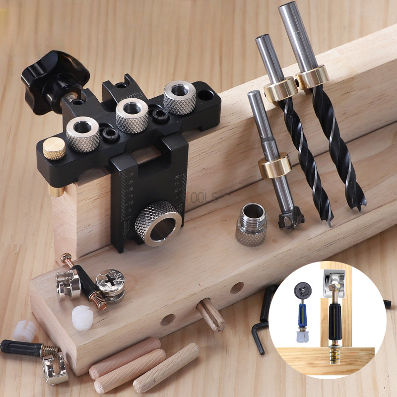 Mini Workshop Tools - 3 in1 Adjustable Doweling Jig 8/10/15MM