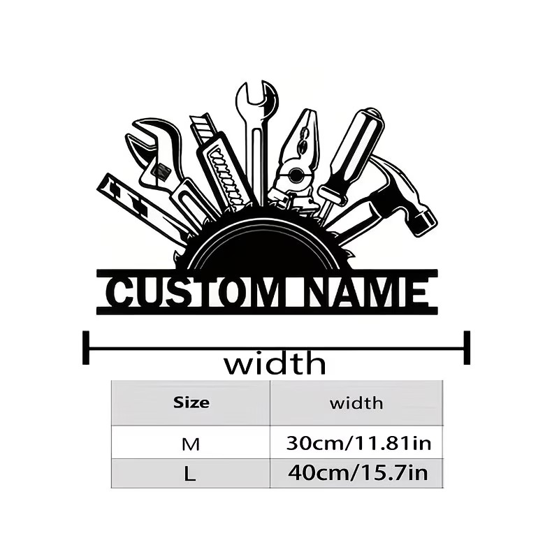 Custom Metal Tool Wall Art - P - Workshop Tools Name avaliação e preço