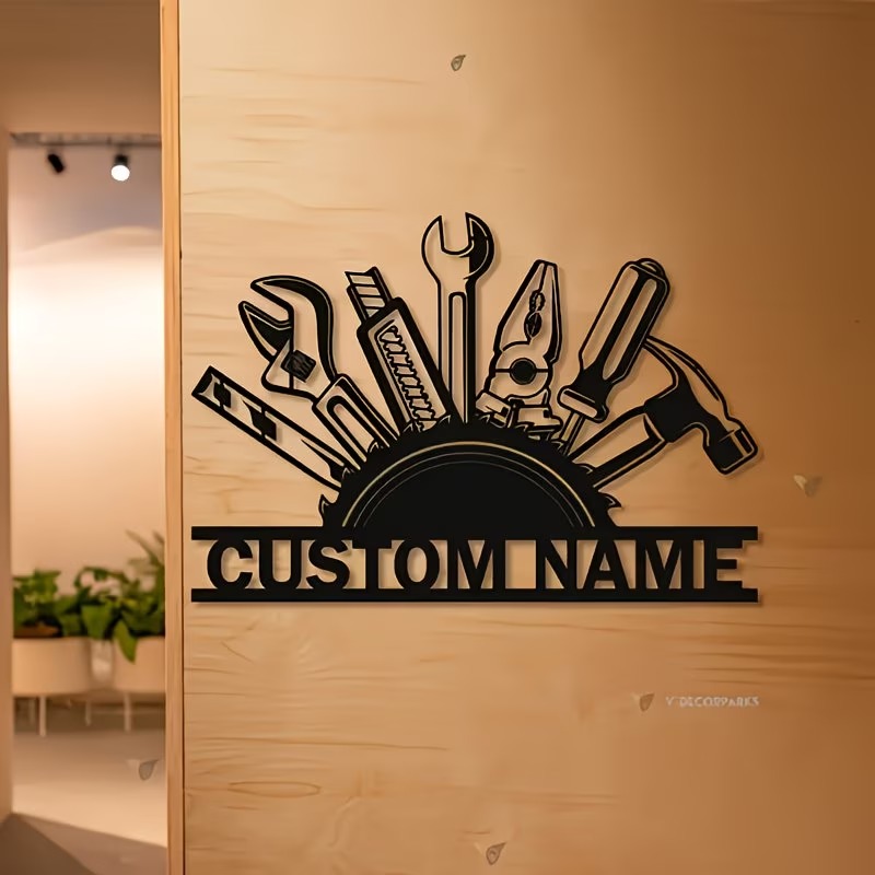 Custom Metal Tool Wall Art - P - Workshop Tools Name avaliação e preço